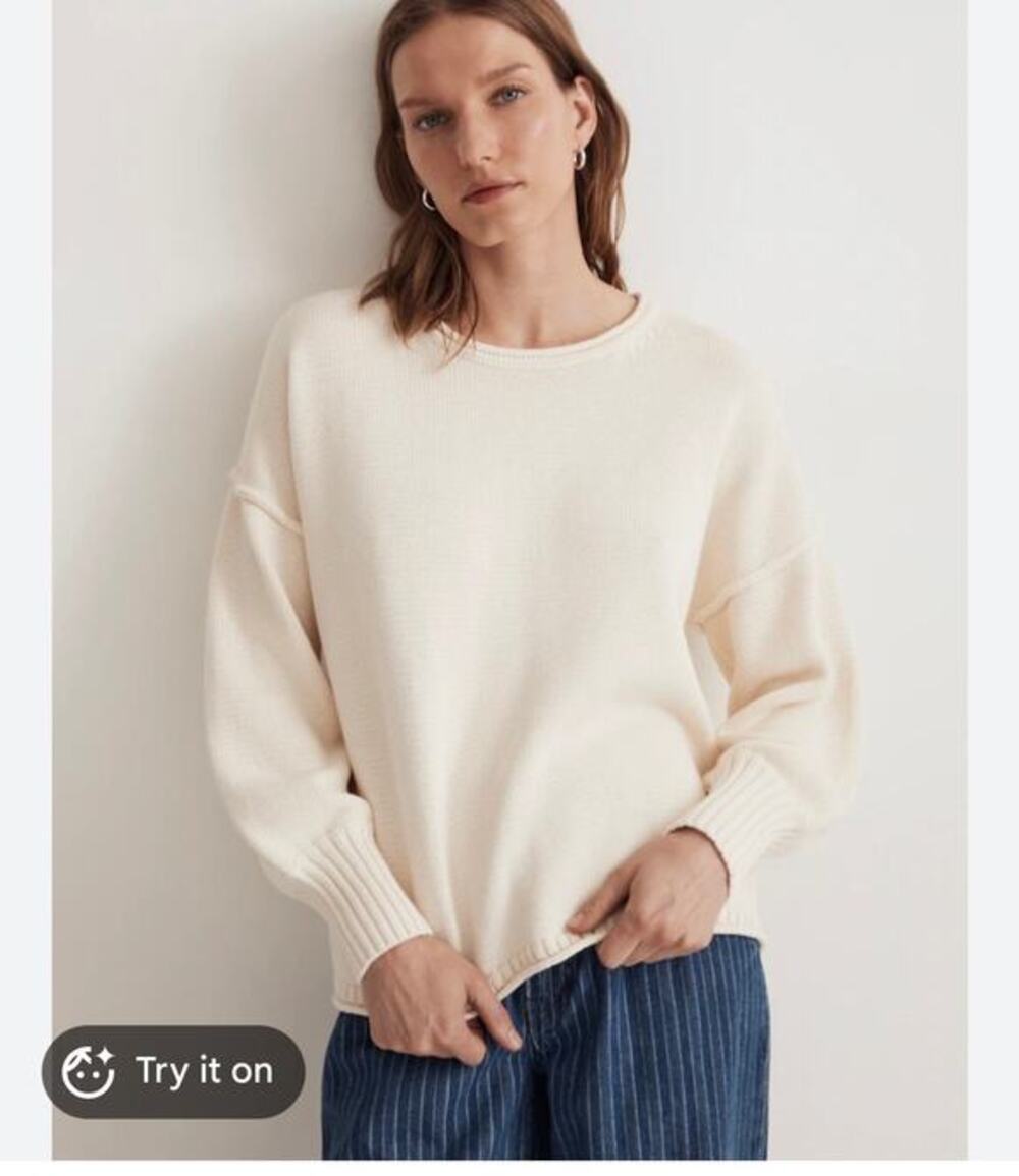 Madewell Conway Pullover Sweater Beige Size Large